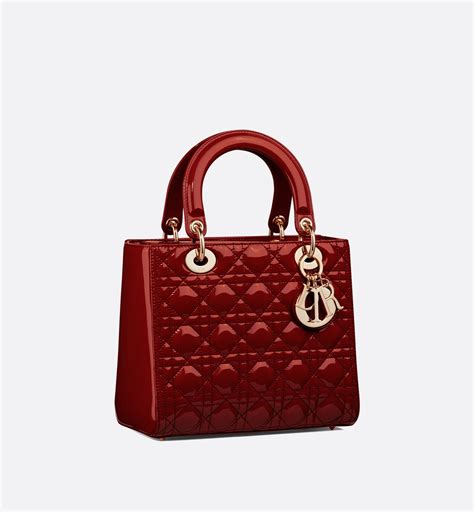 lady dior cherry red patent|dior cannage bag.